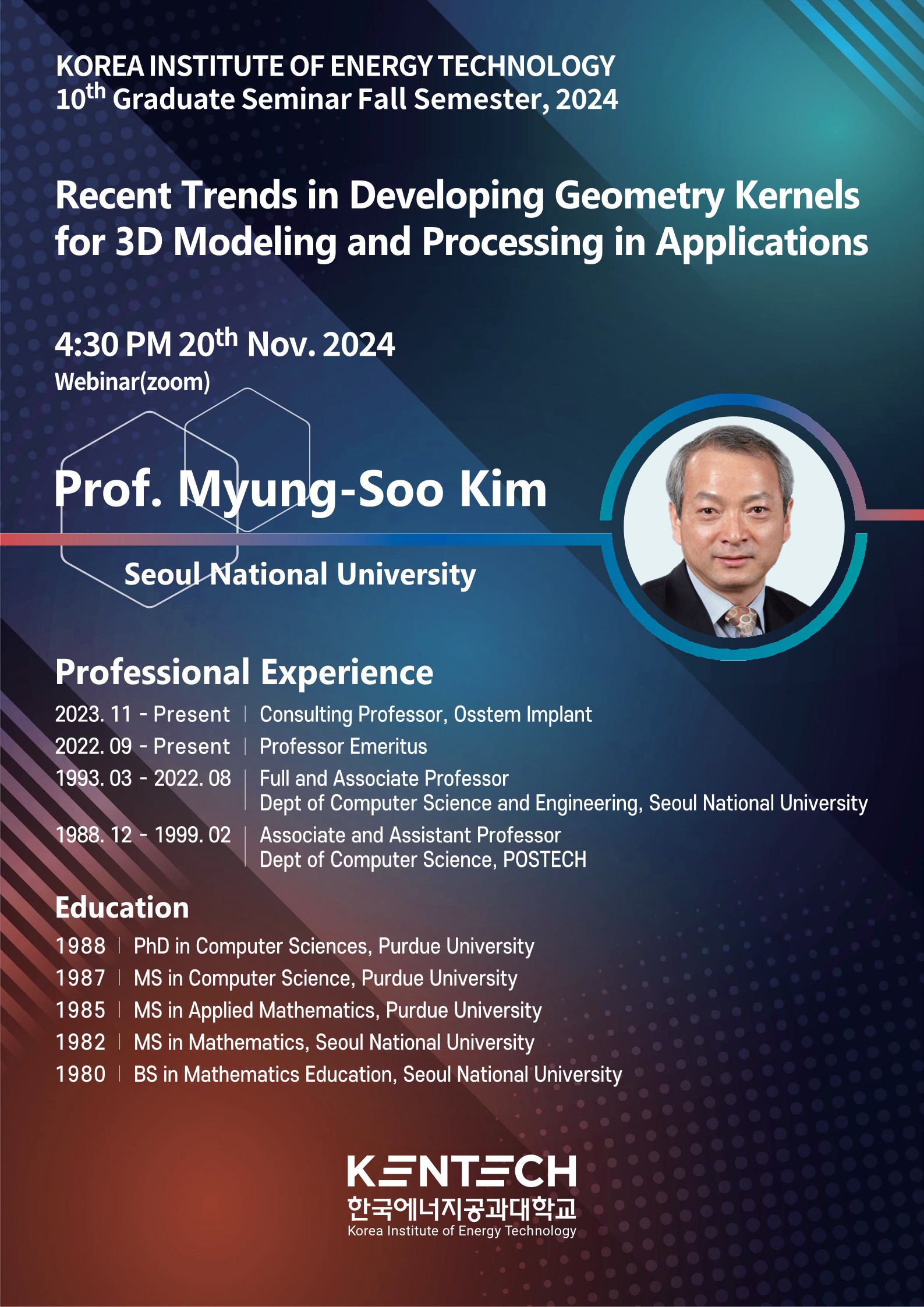 Graduate Seminar Series #10 (Prof. Myung-Soo Kim)